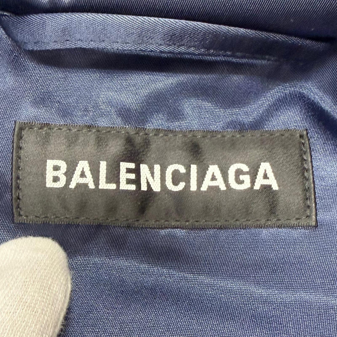Excellent BALENCIAGA coat Grape nylon oversize jacket Cotton filling Navy Nylon
