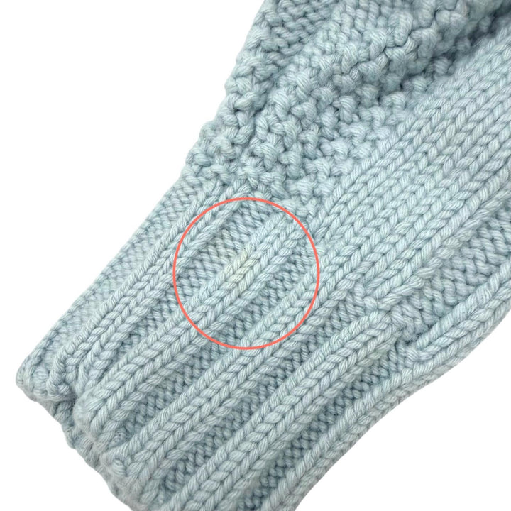 Great HERMES sweater York Torsade Turtleneck Knit Light blue wool mens S