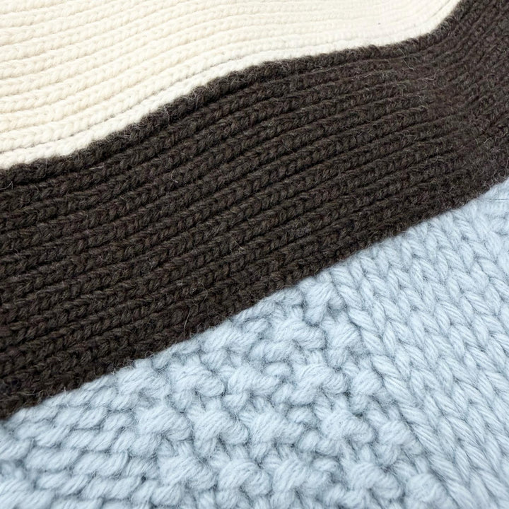Great HERMES sweater York Torsade Turtleneck Knit Light blue wool mens S