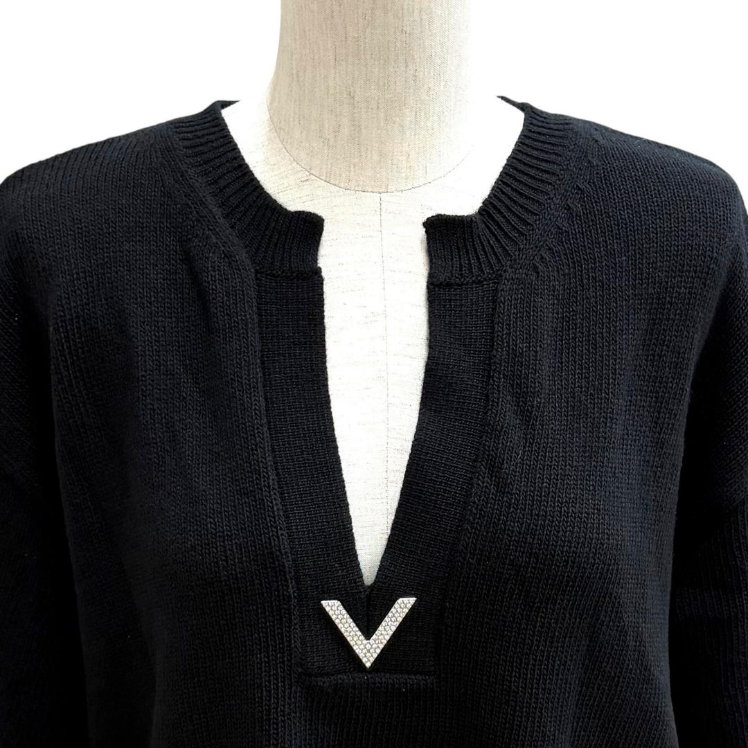 Great VALENTINO knit black Virgin wool Women XS 4B3KC53X8E4