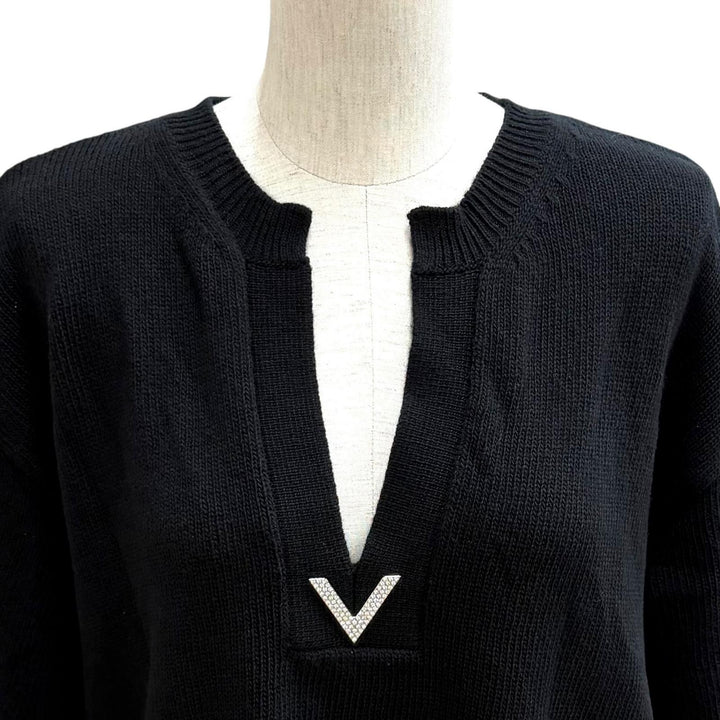 Great VALENTINO knit black Virgin wool Women XS 4B3KC53X8E4