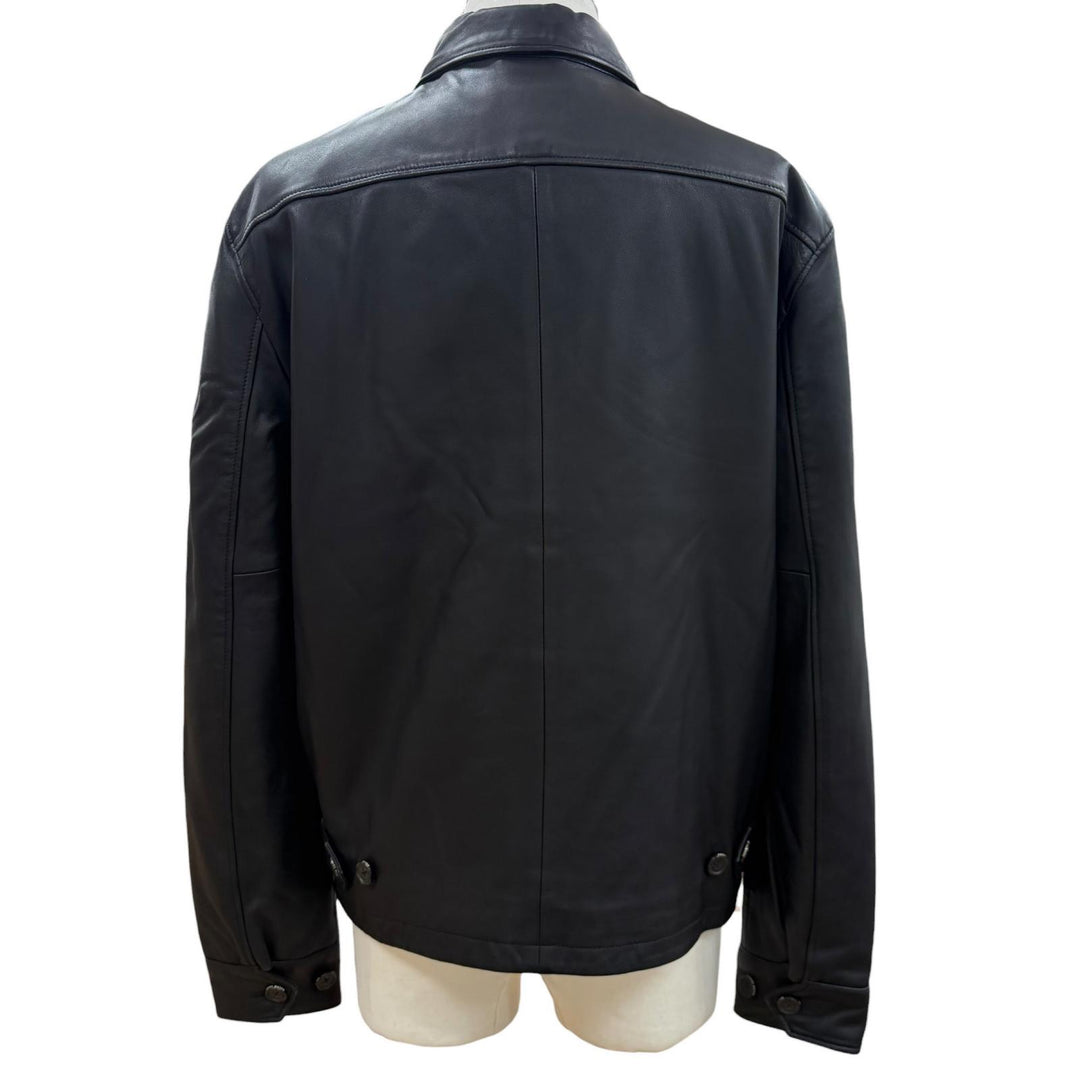 Great POLO RALPH LAUREN leather jacket black Sheep leather mens S 710671431001