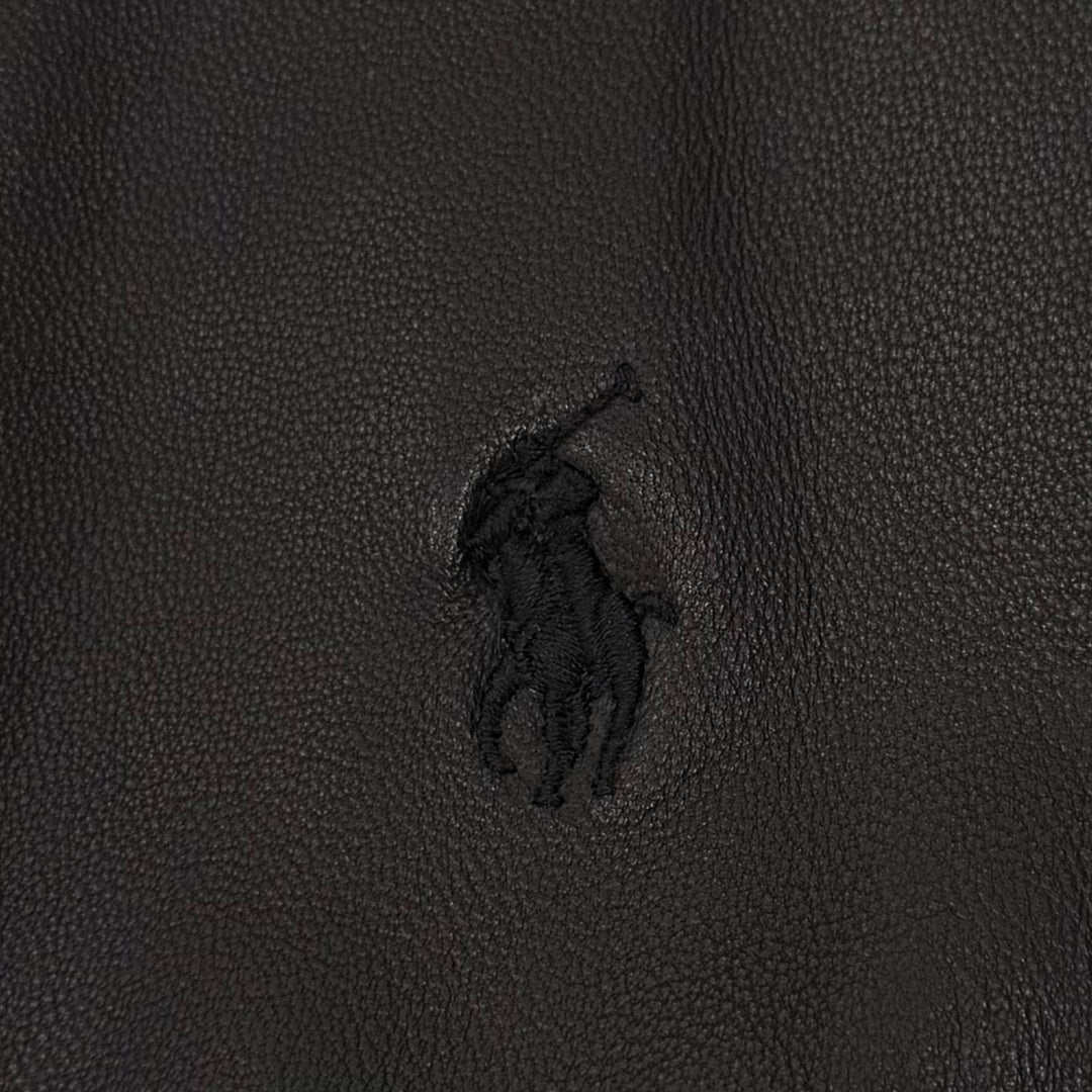 Great POLO RALPH LAUREN leather jacket black Sheep leather mens S 710671431001