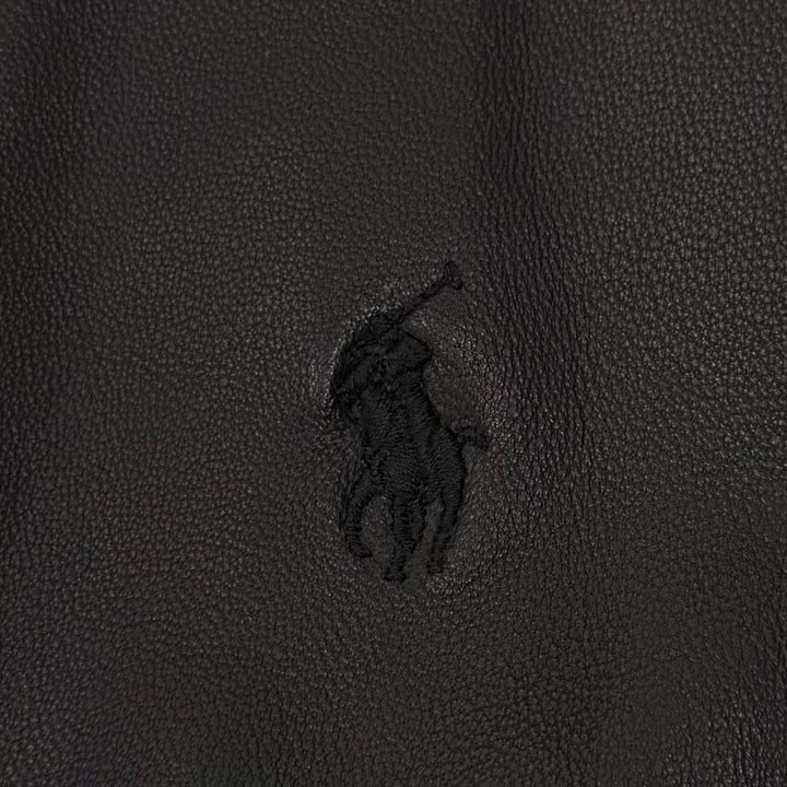 Great POLO RALPH LAUREN leather jacket black Sheep leather mens S 710671431001