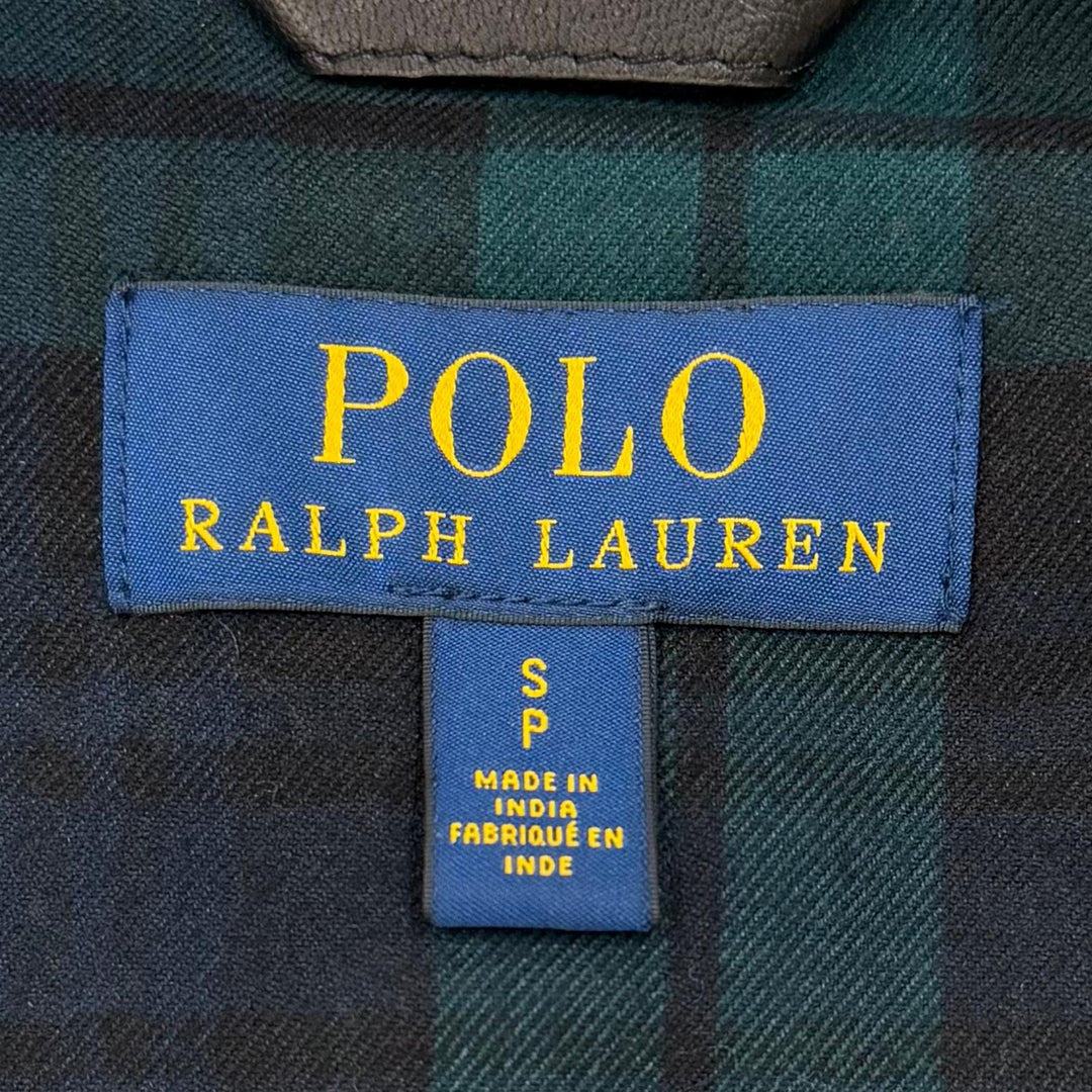 Great POLO RALPH LAUREN leather jacket black Sheep leather mens S 710671431001