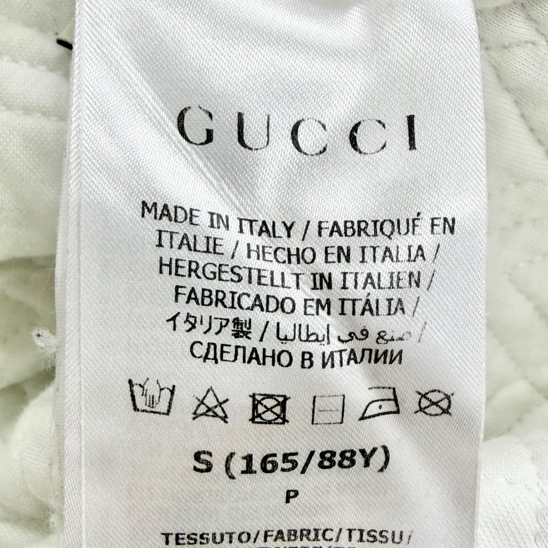 Great GUCCI sweat Logo quilted sweatshirt white cotton Women S 717400