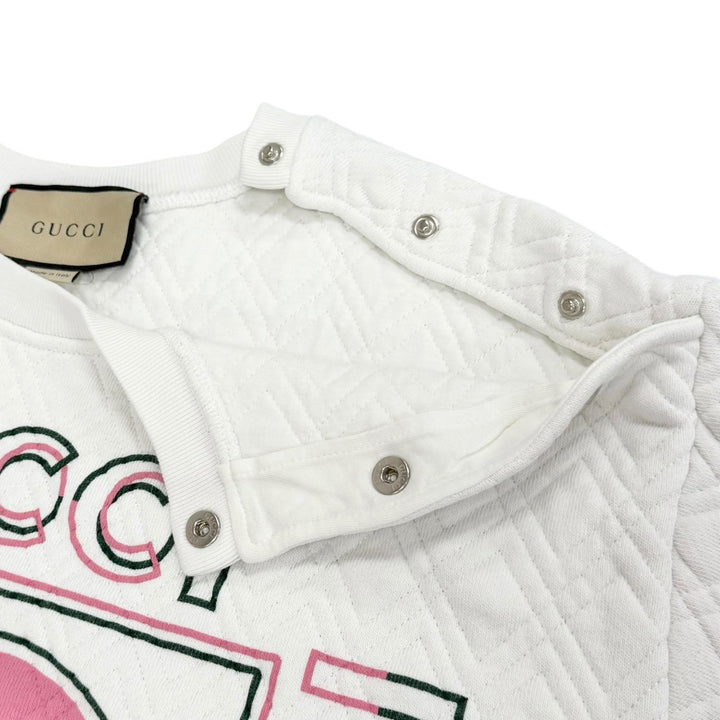 Great GUCCI sweat Logo quilted sweatshirt white cotton Women S 717400
