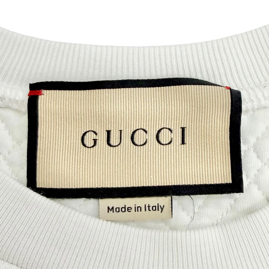 Great GUCCI sweat Logo quilted sweatshirt white cotton Women S 717400