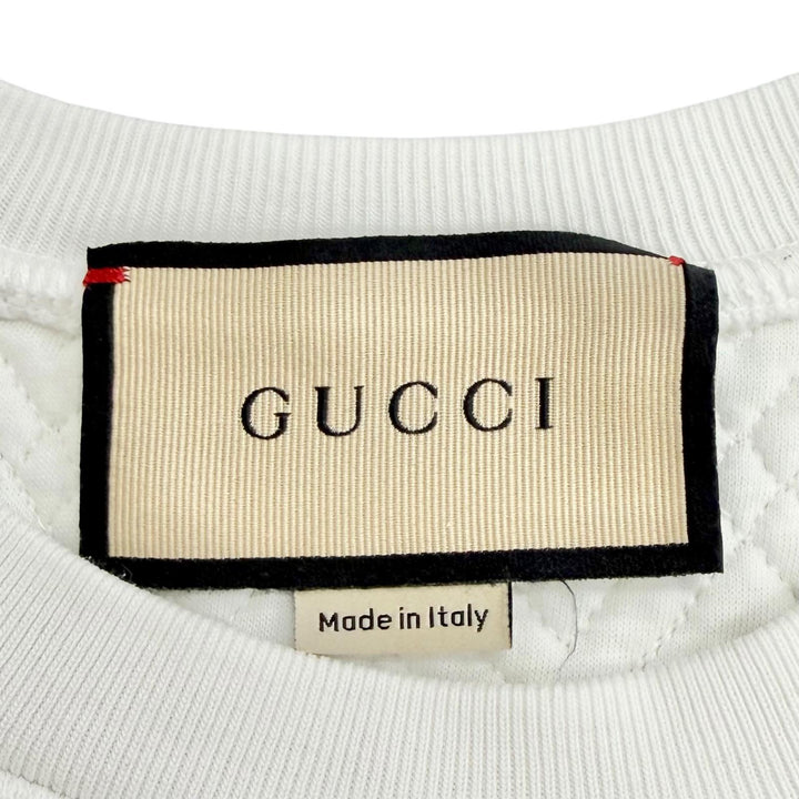 Great GUCCI sweat Logo quilted sweatshirt white cotton Women S 717400