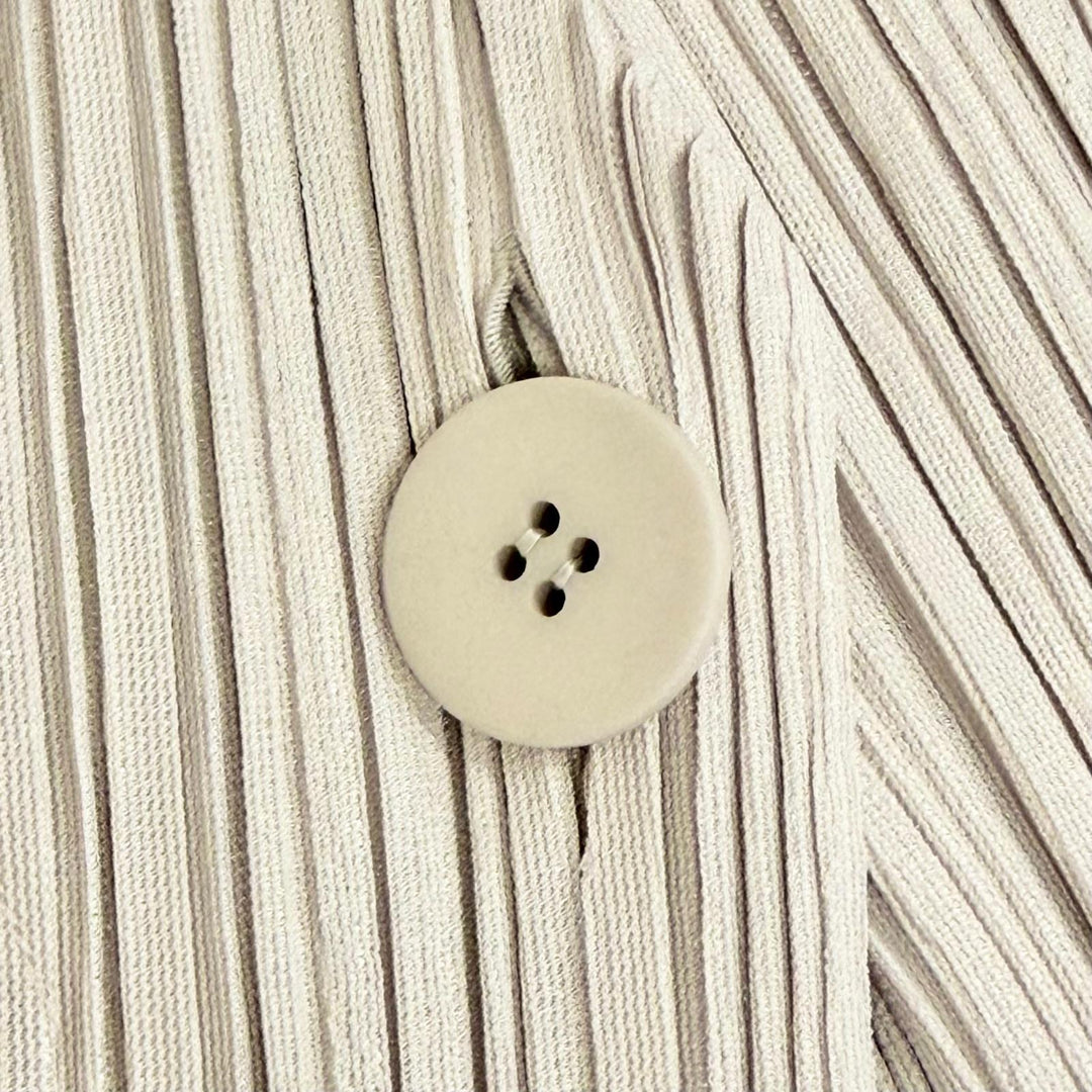 Excellent PLEATS PLEASE cardigan V-neck, short-sleeved, long beige 4 PP03-JA502