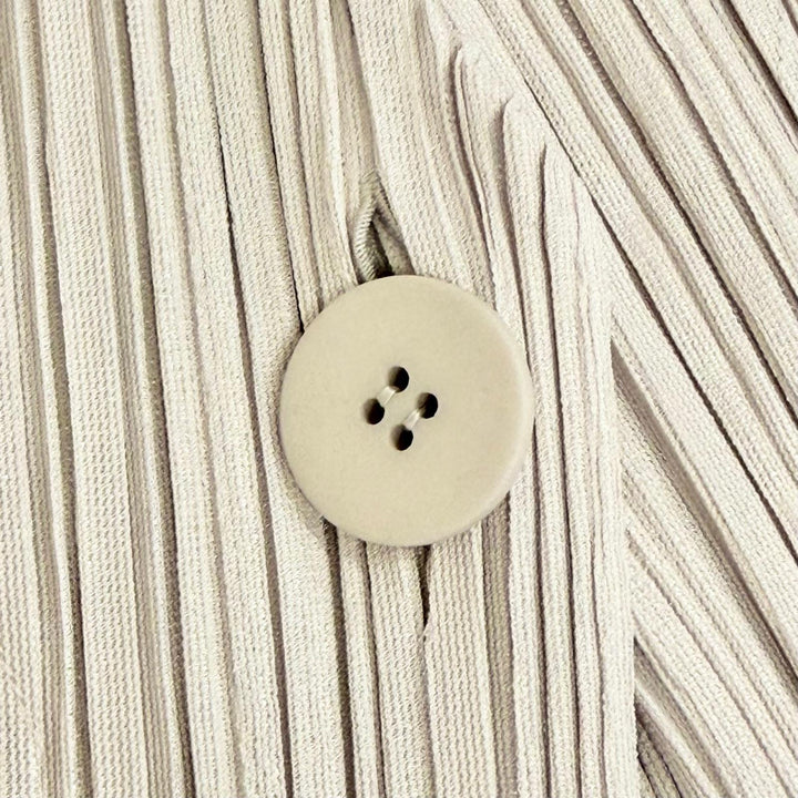 Excellent PLEATS PLEASE cardigan V-neck, short-sleeved, long beige 4 PP03-JA502