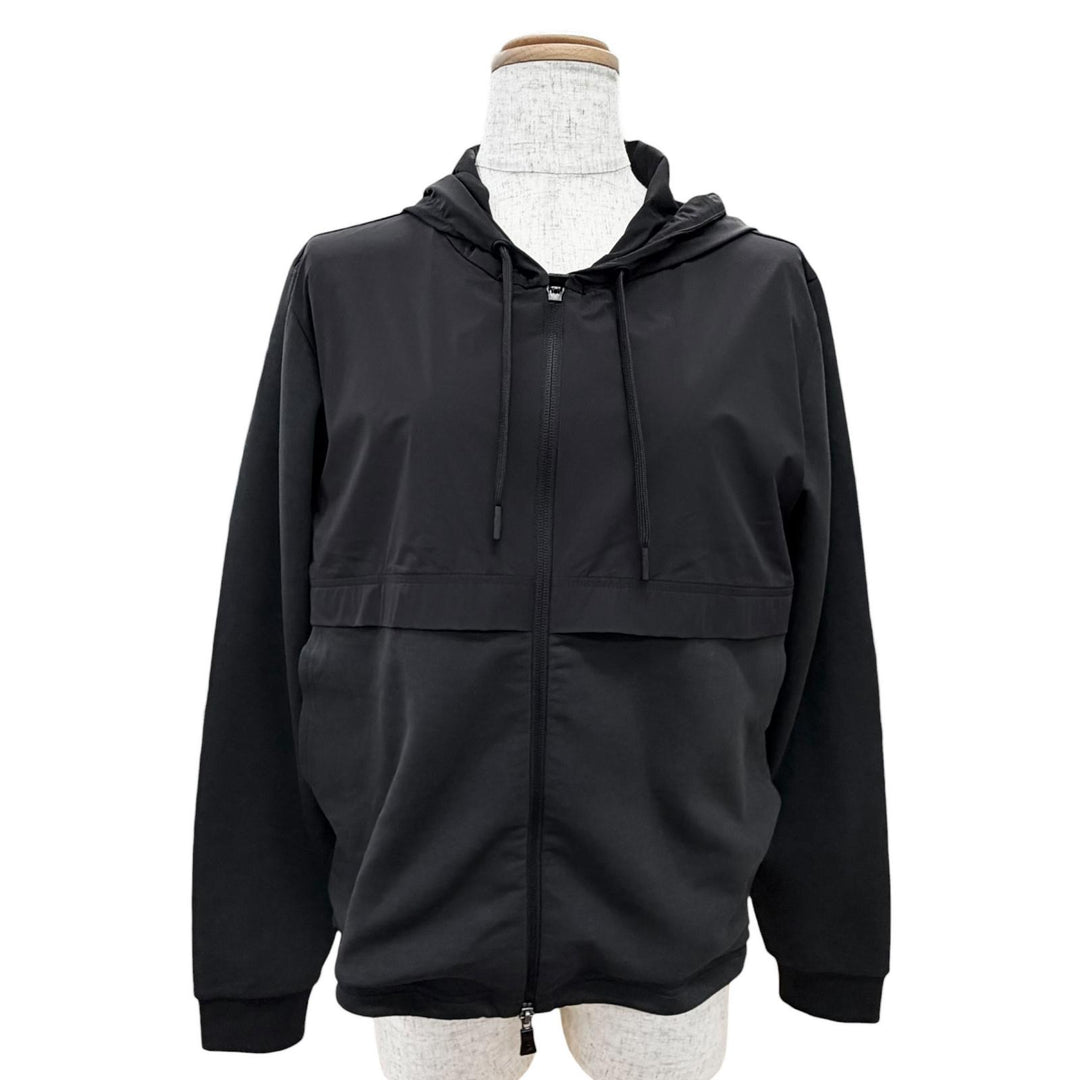Excellent Herno Jacket Zip-up hoodie jacket black cotton Women XS JC000100D