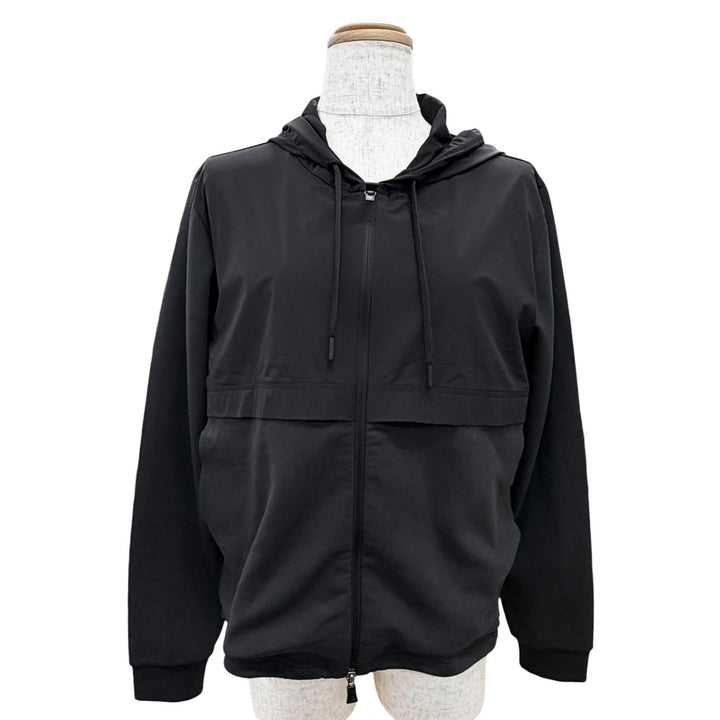 Excellent Herno Jacket Zip-up hoodie jacket black cotton Women XS JC000100D