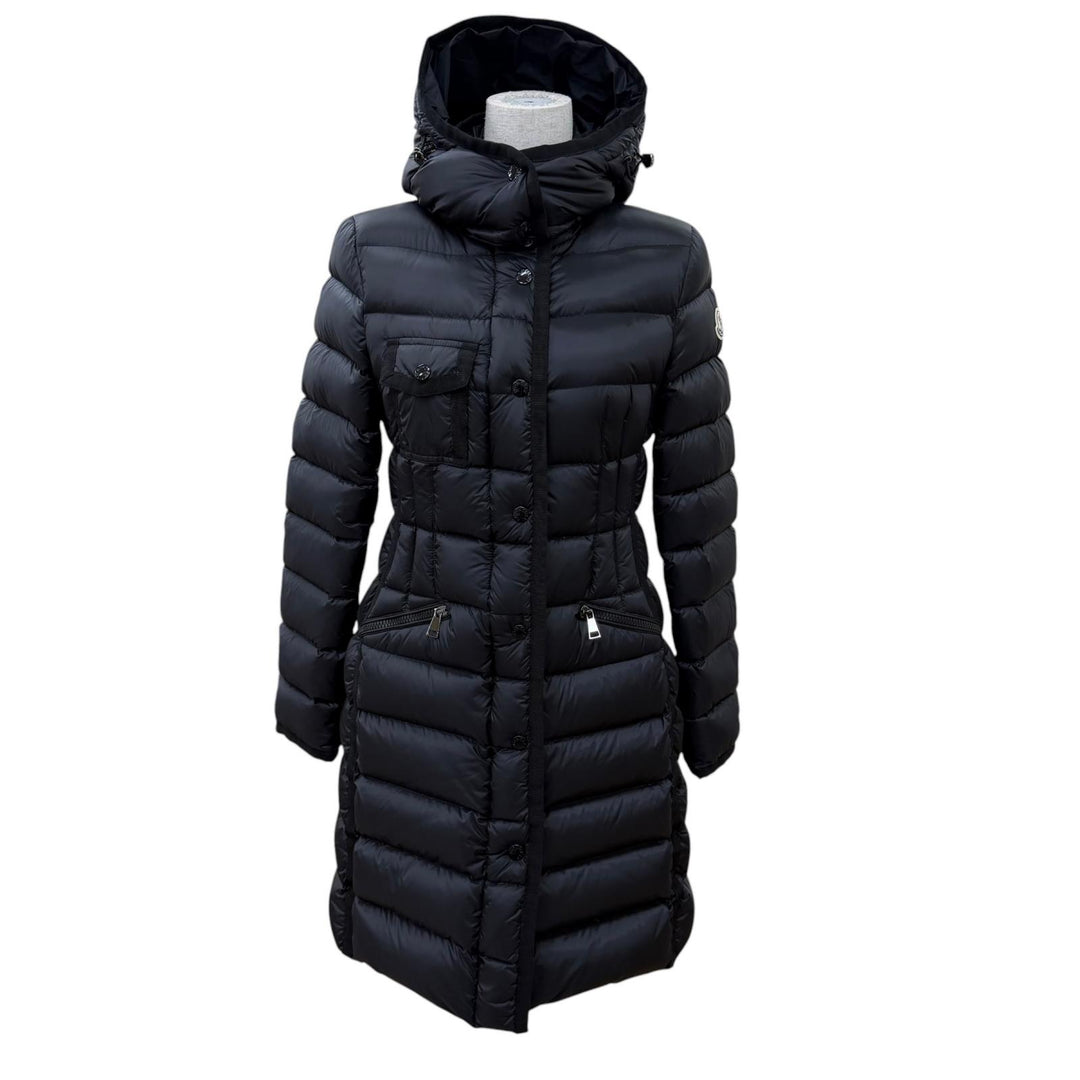 Great MONCLER down coat HERMINE Logo patch and hood ZIP UP black 0 C20934930005