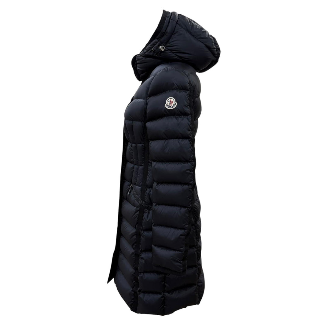 Great MONCLER down coat HERMINE Logo patch and hood ZIP UP black 0 C20934930005