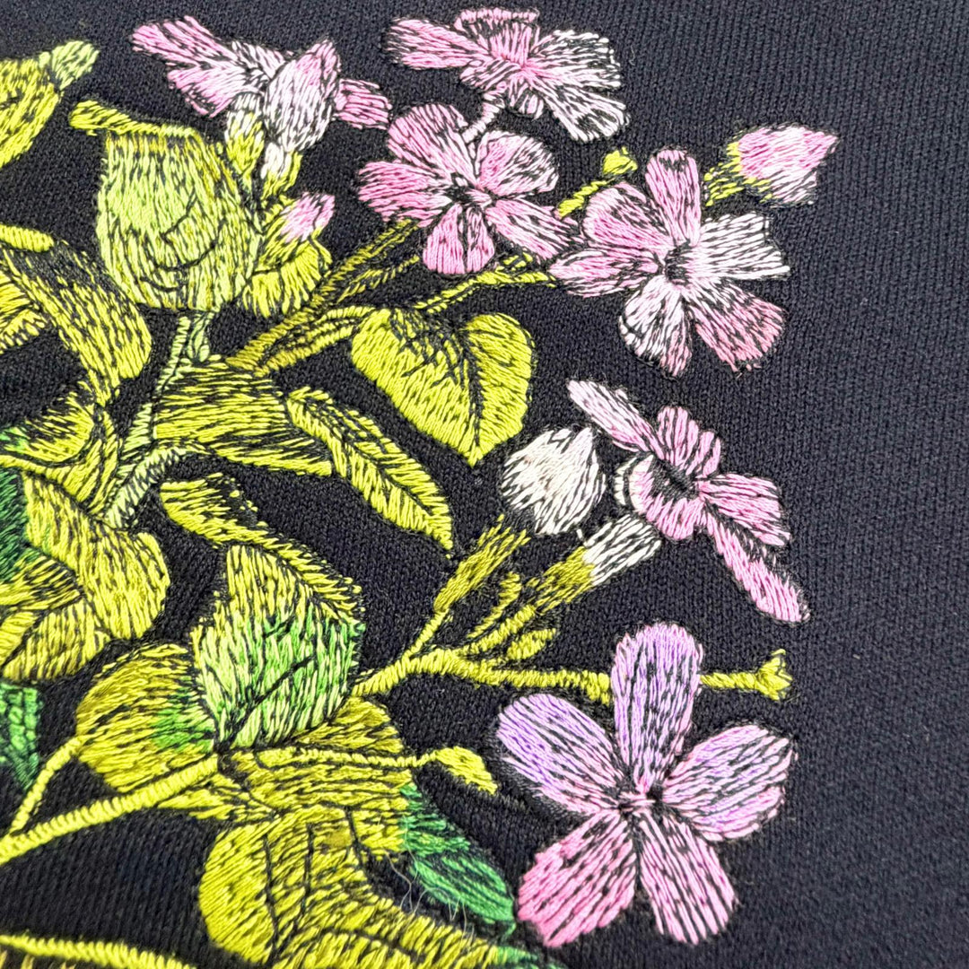 Excellent Christian Dior Flower Logo Embroidery Hoodie black XS 113S04A4013