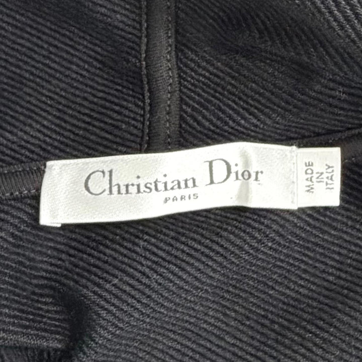 Excellent Christian Dior Flower Logo Embroidery Hoodie black XS 113S04A4013