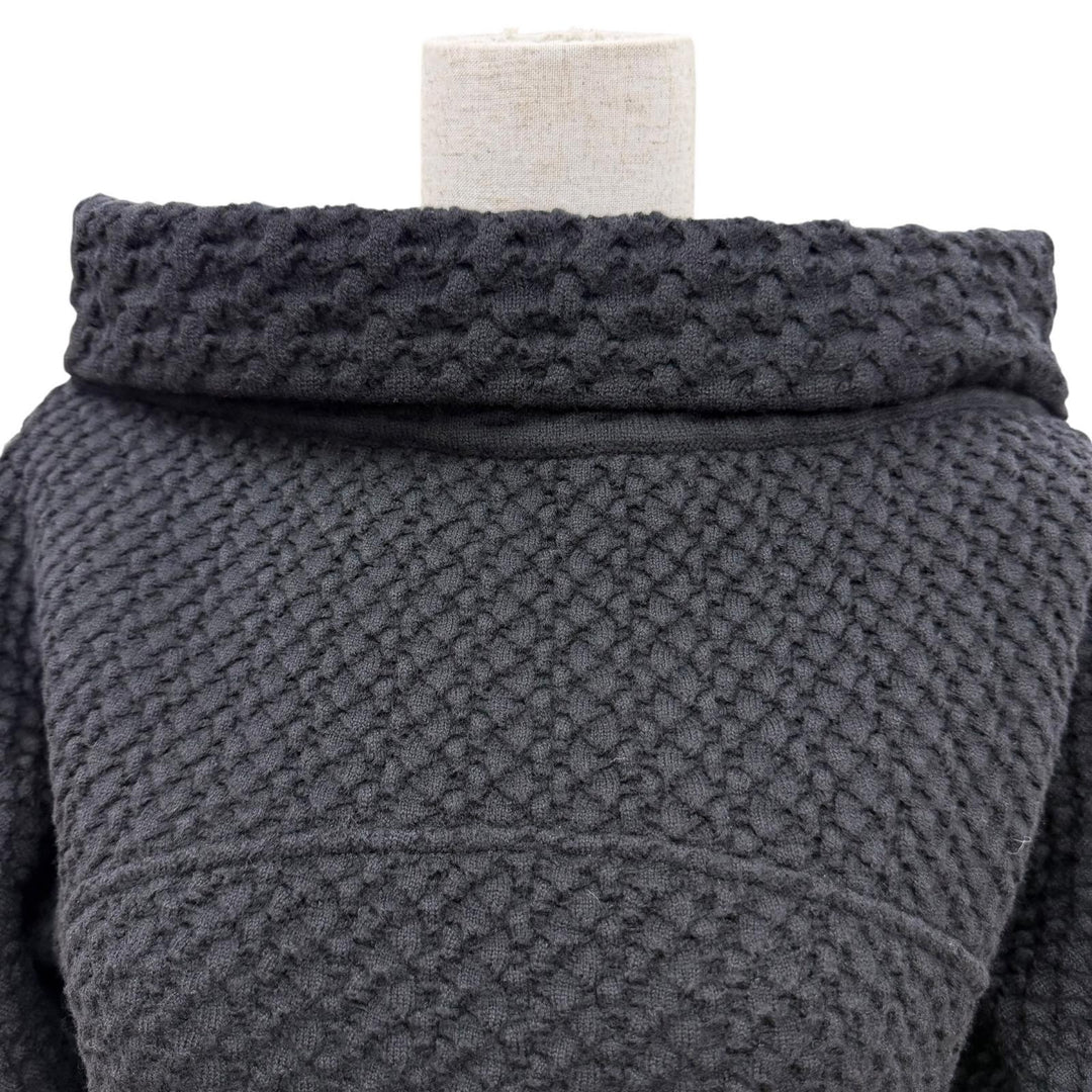 Great CHANEL one piece COCO Button Knit Long Sleeve black wool Women 36 P44558
