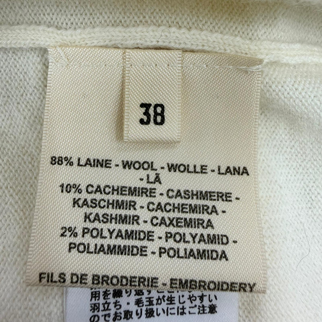 Pristine HERMES Short sleeve knit Etriers beige wool Women 38 4E2624D5