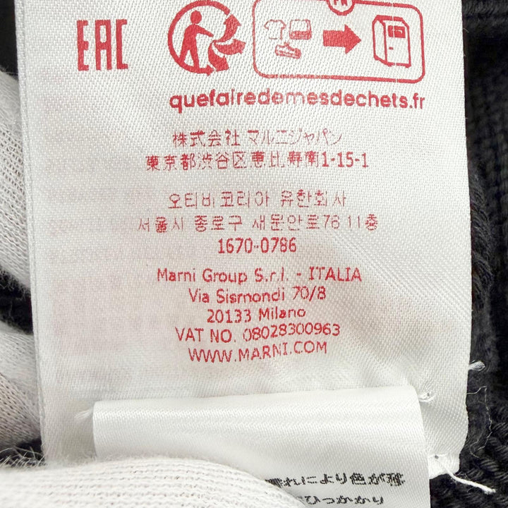 Excellent MARNI cardigan Intarsia logo kimono sleeve black 40 CDMD0309Q0