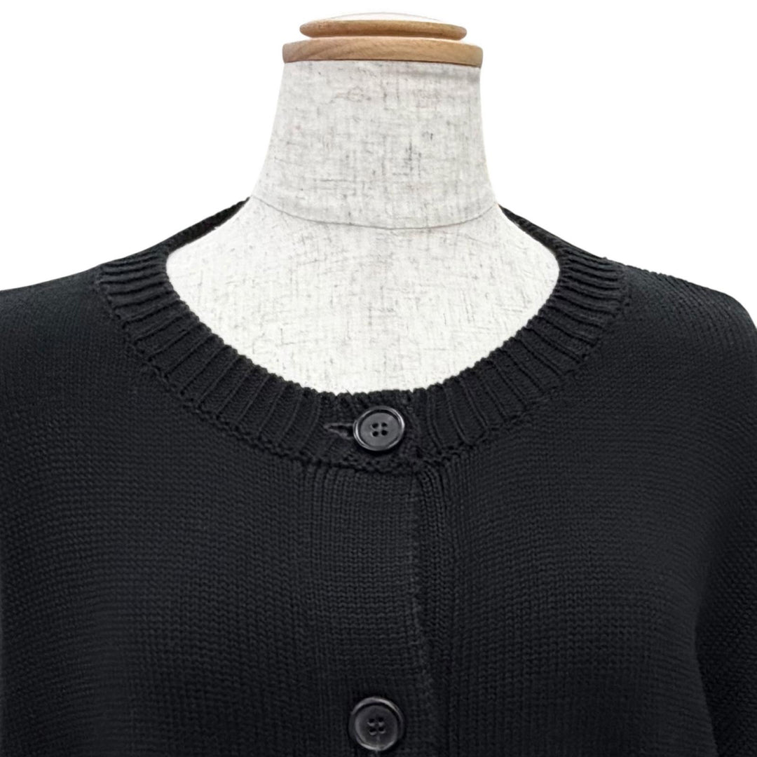 Excellent MARNI cardigan Intarsia logo kimono sleeve black 40 CDMD0309Q0