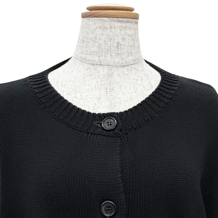 Excellent MARNI cardigan Intarsia logo kimono sleeve black 40 CDMD0309Q0