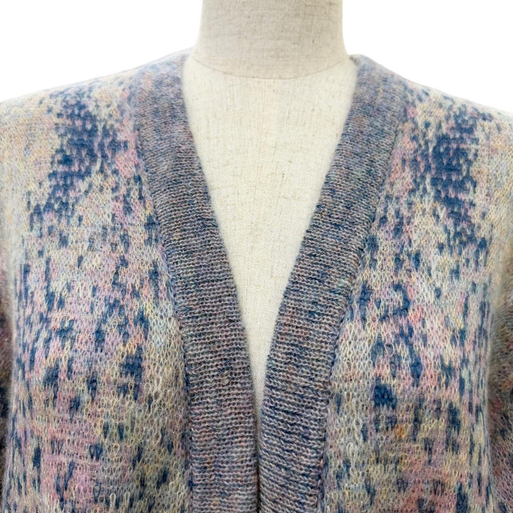 Excellent CHANEL cardigan COCO Button Long-Sleeve Knit mohair 42 P50012