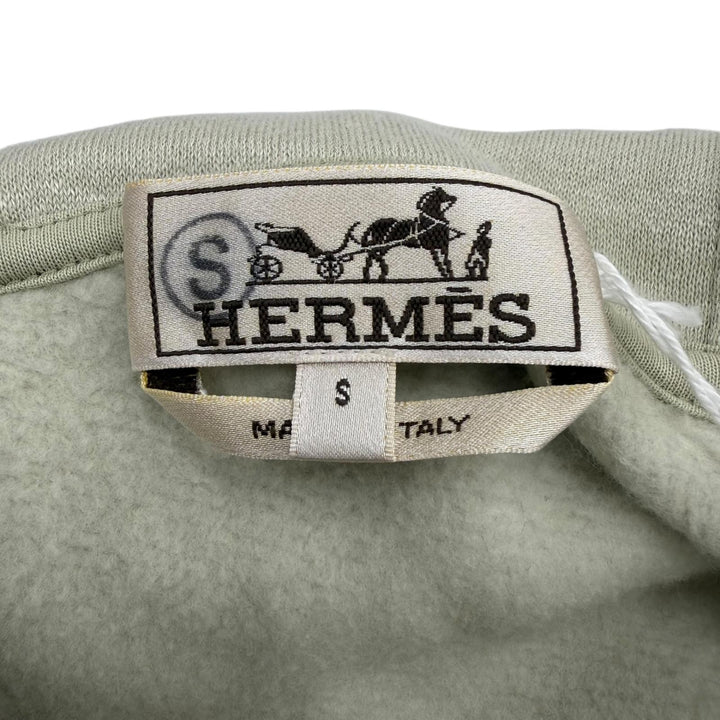 Pristine HERMES hoodie Raglan sleeve pullover green cotton mens S