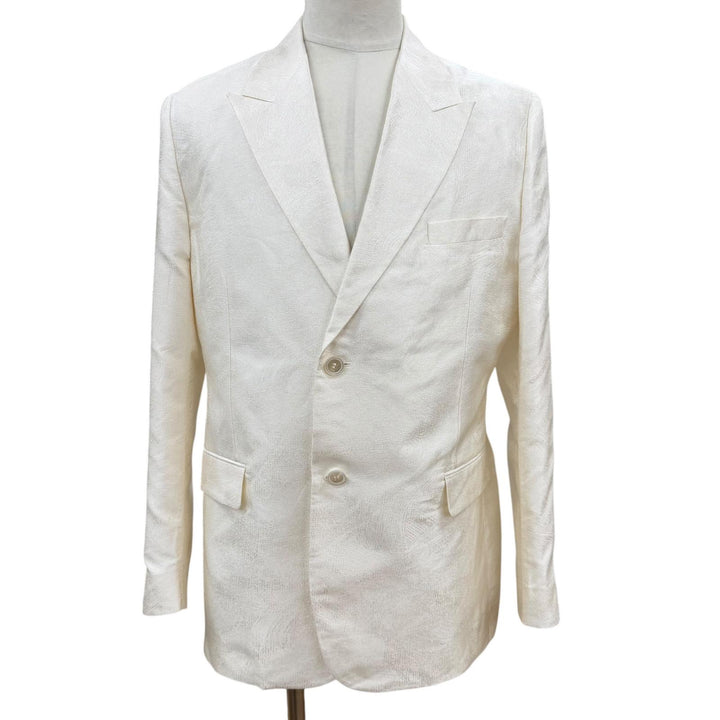 Excellent DIOR tailored jacket white silk mens 50 013C218C5120