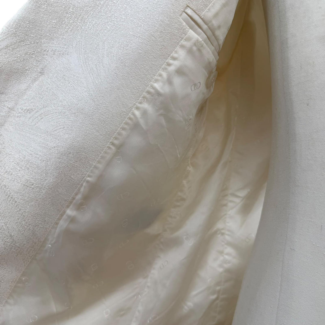 Excellent DIOR tailored jacket white silk mens 50 013C218C5120