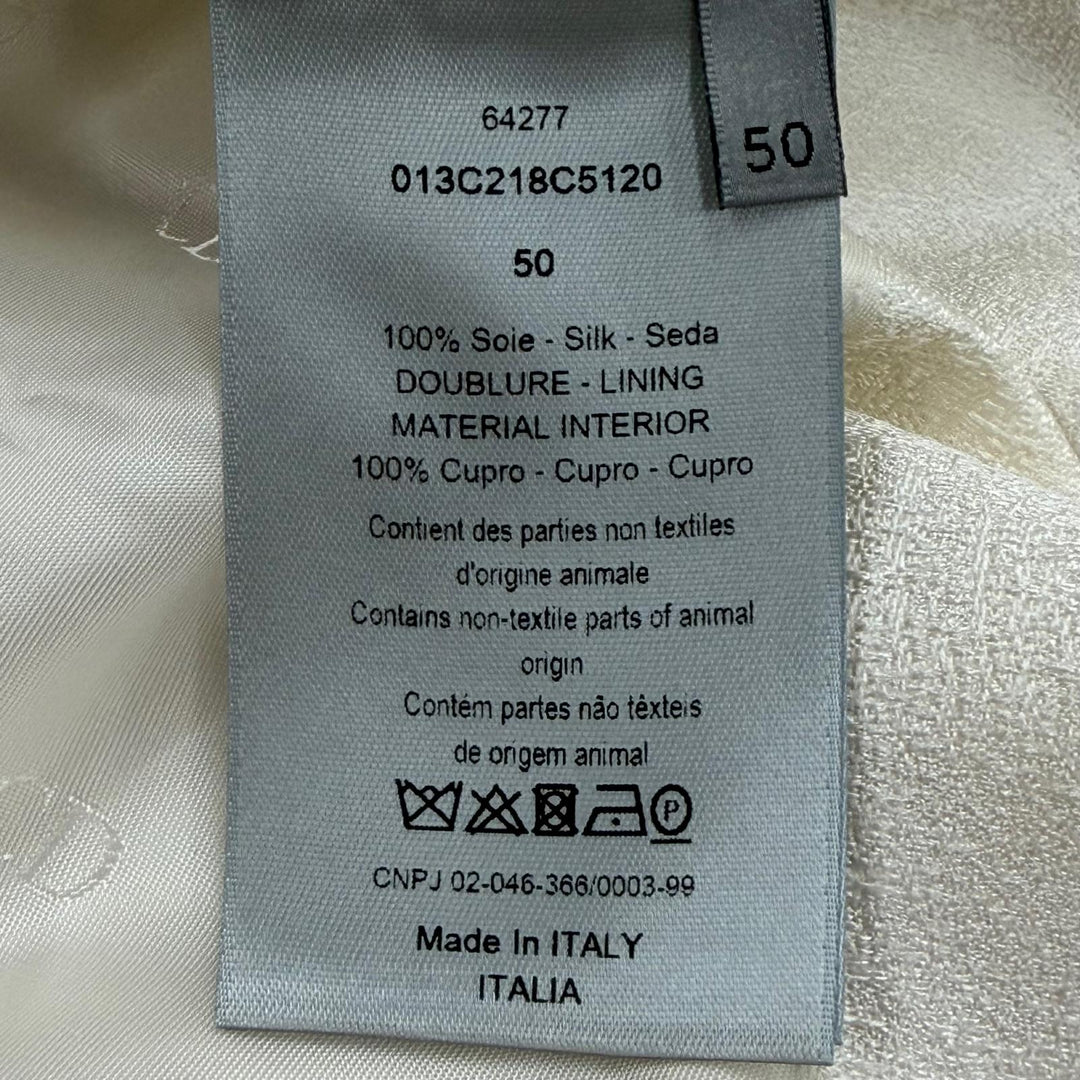 Excellent DIOR tailored jacket white silk mens 50 013C218C5120