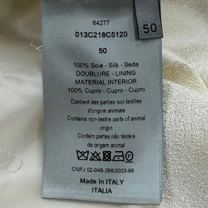 Excellent DIOR tailored jacket white silk mens 50 013C218C5120