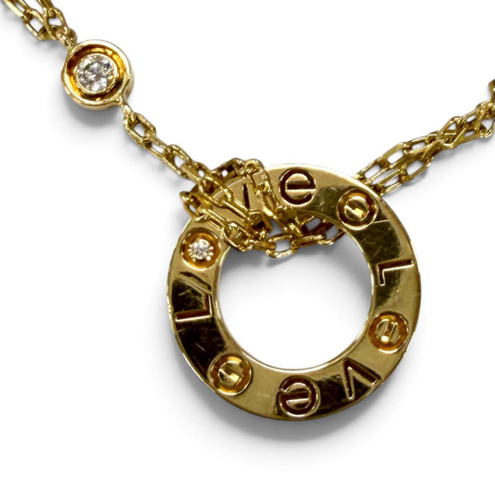 Great Cartier bracelet LOVE Bracelet Chain with 2 Diamonds Love circle 750(YG)