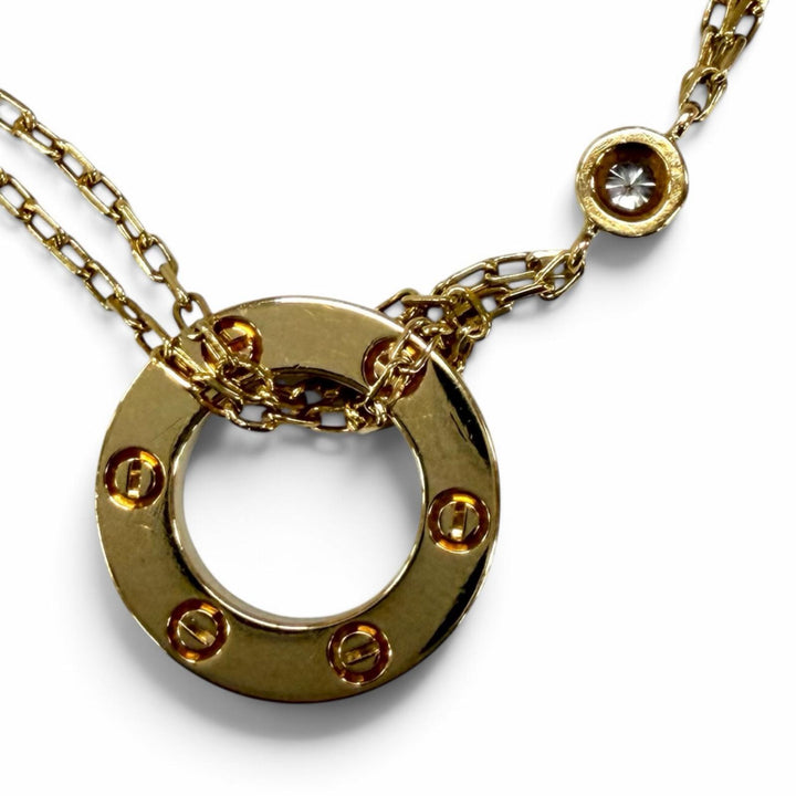 Great Cartier bracelet LOVE Bracelet Chain with 2 Diamonds Love circle 750(YG)
