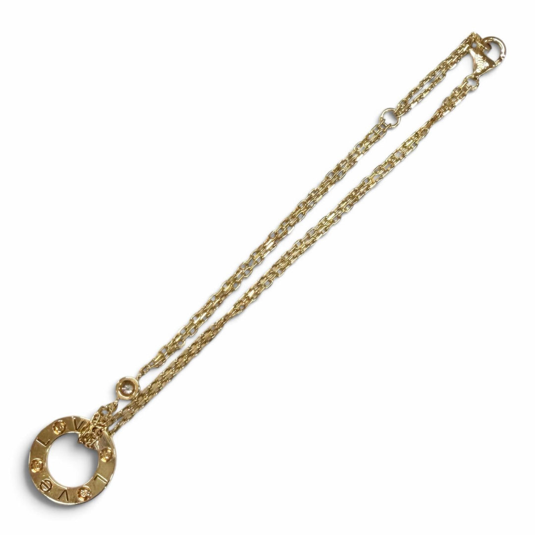 Great Cartier bracelet LOVE Bracelet Chain with 2 Diamonds Love circle 750(YG)