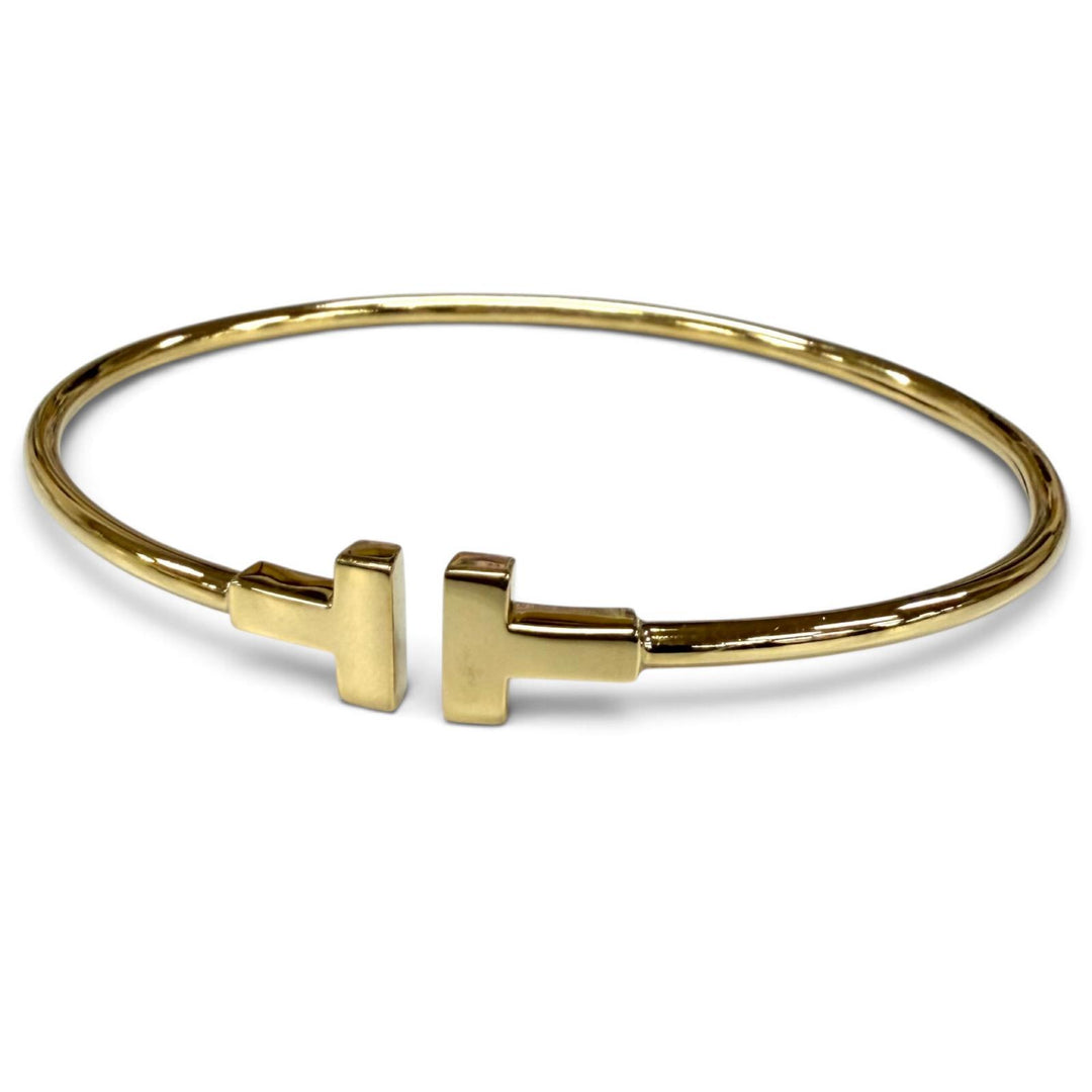 Very Good TIFFANY&Co. bracelet Narrow Wire Bracelet Yellow Gold AU750(YG) Women