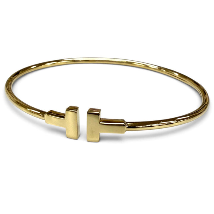 Very Good TIFFANY&Co. bracelet Narrow Wire Bracelet Yellow Gold AU750(YG) Women