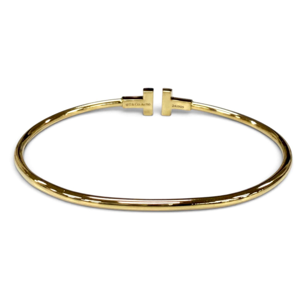 Very Good TIFFANY&Co. bracelet Narrow Wire Bracelet Yellow Gold AU750(YG) Women