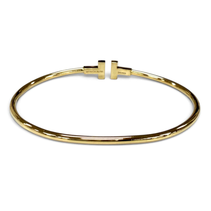 Very Good TIFFANY&Co. bracelet Narrow Wire Bracelet Yellow Gold AU750(YG) Women