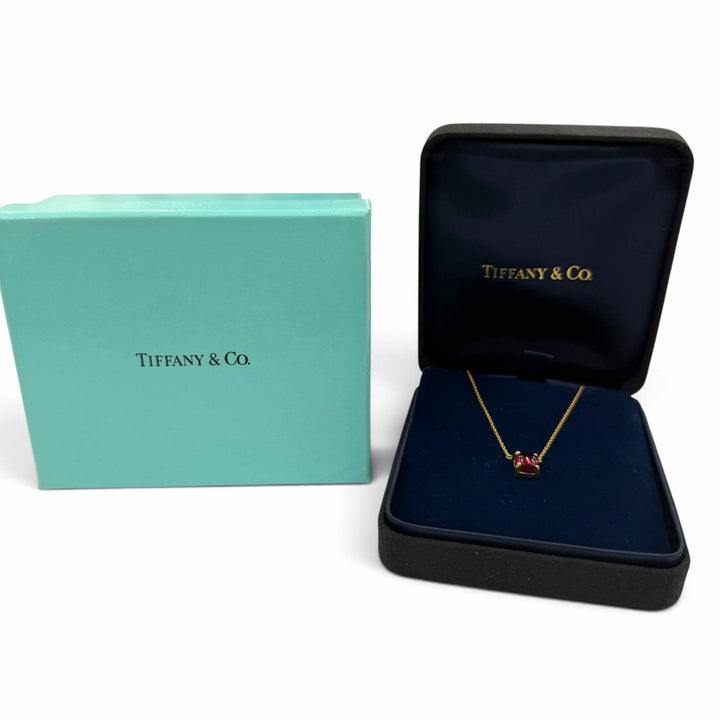 Great TIFFANY&Co. Necklace Sugar stack Pink tourmaline Yellow Gold 750 Women