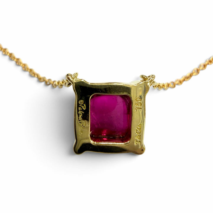 Great TIFFANY&Co. Necklace Sugar stack Pink tourmaline Yellow Gold 750 Women
