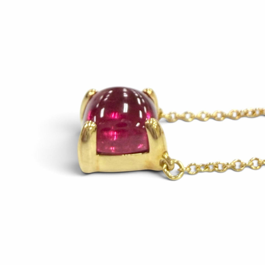 Great TIFFANY&Co. Necklace Sugar stack Pink tourmaline Yellow Gold 750 Women