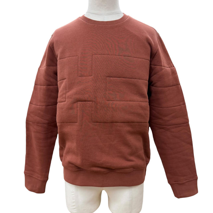 Excellent HERMES sweat H-motif crew neck pullover terracotta cotton mens S