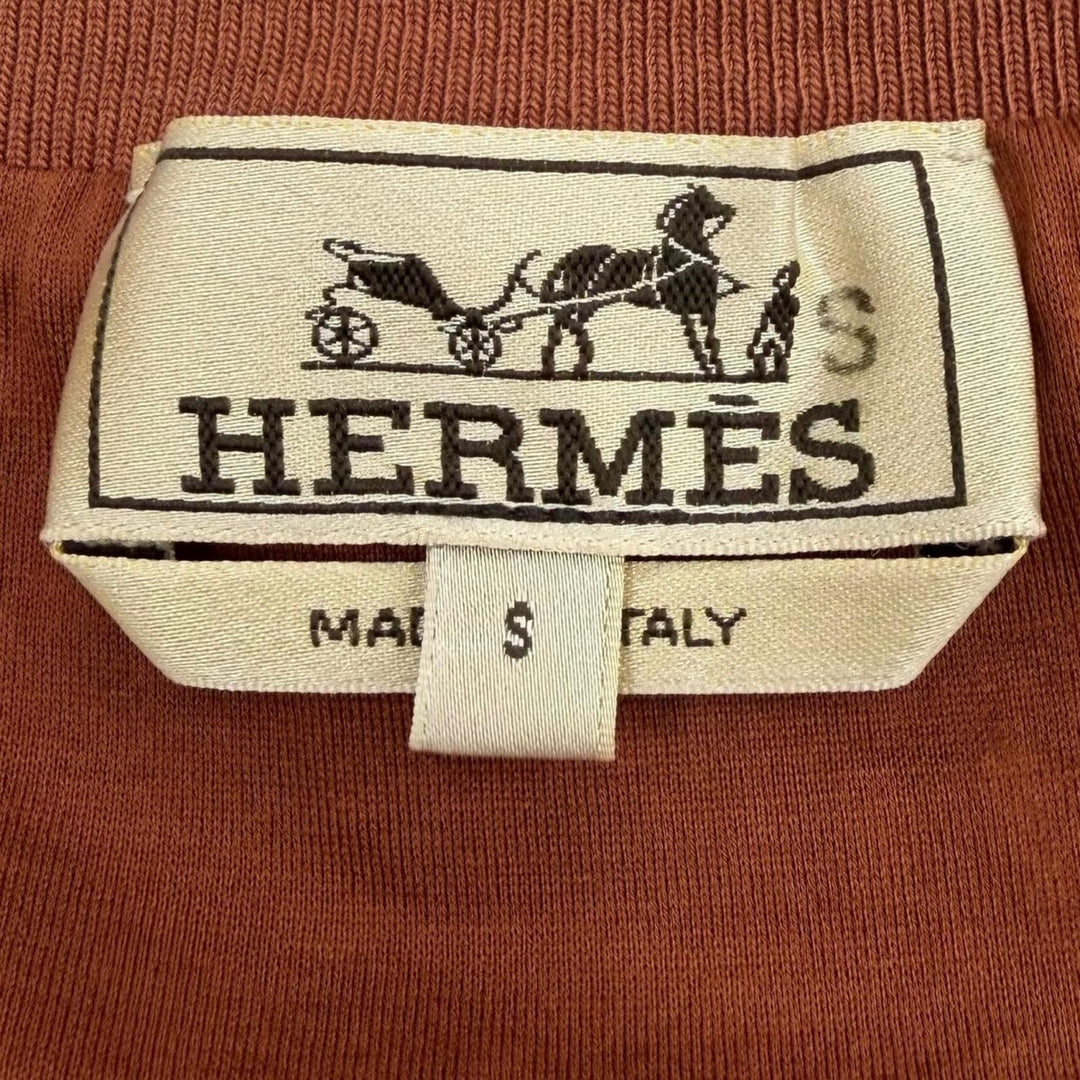 Excellent HERMES sweat H-motif crew neck pullover terracotta cotton mens S
