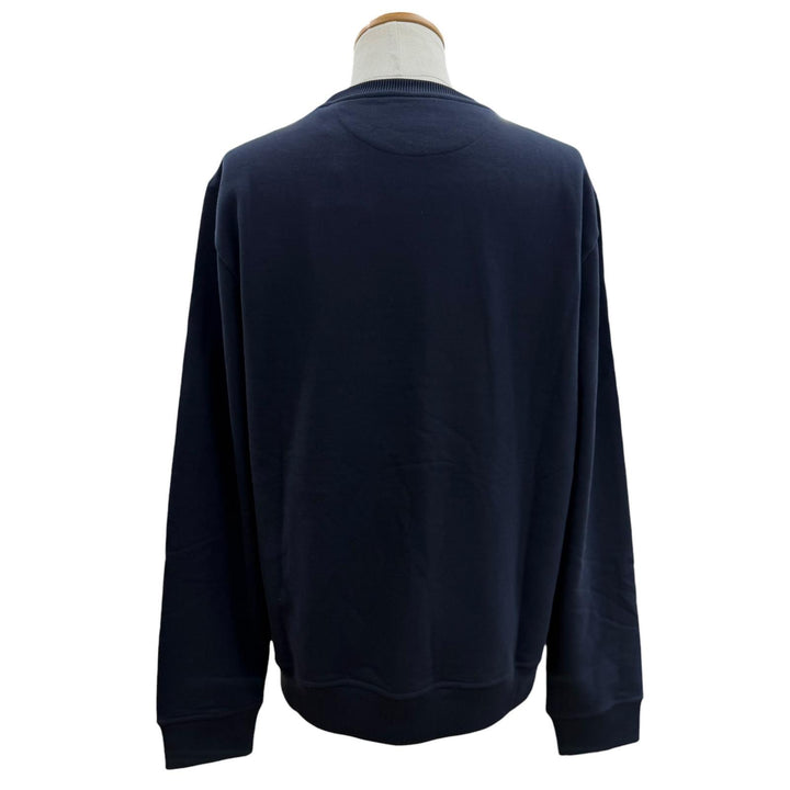 Excellent FENDI sweat Logo print crew neck pullover Navy cotton mens XL FY0178