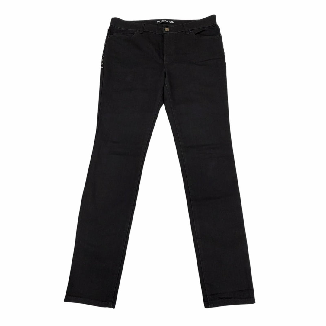 Discounted Great VALENTINO Denim pants Rock studs black cotton mens 30 PB3DD03L2WY