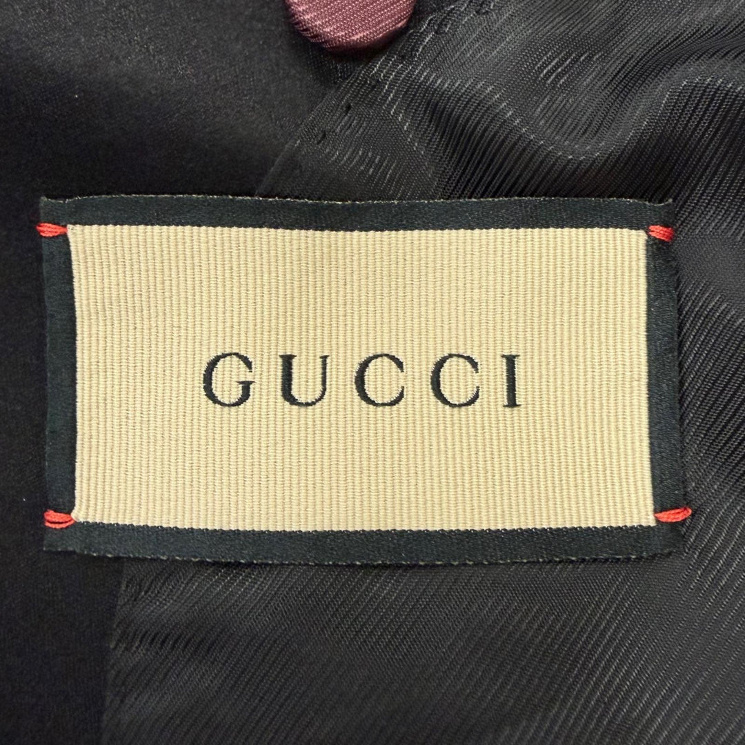 Excellent GUCCI tailored jacket Shawl collar tuxedo black mohair mens 46 645351