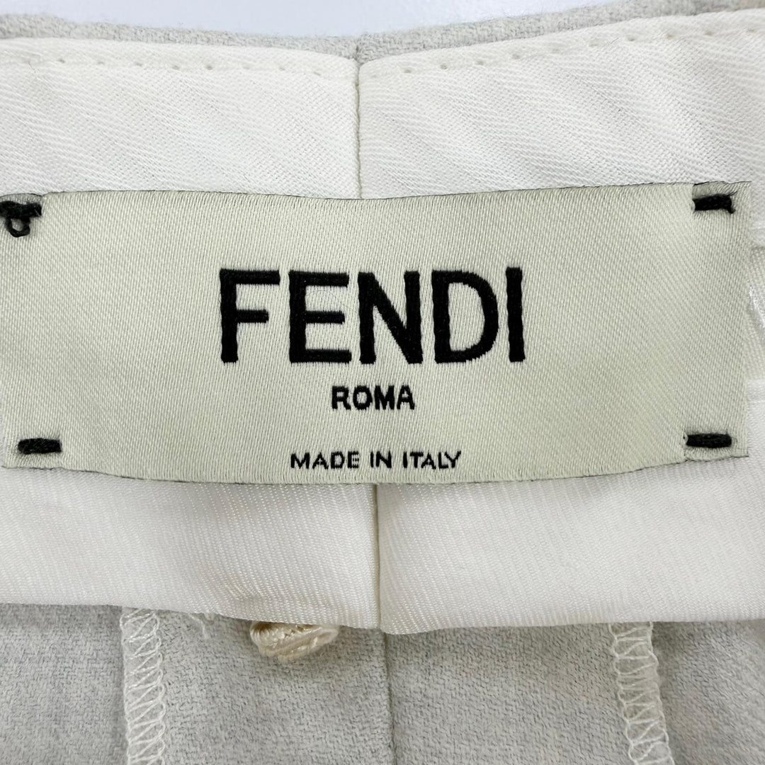 Excellent FENDI Shorts High-waisted, slim fit gray wool Women 36 FR6533