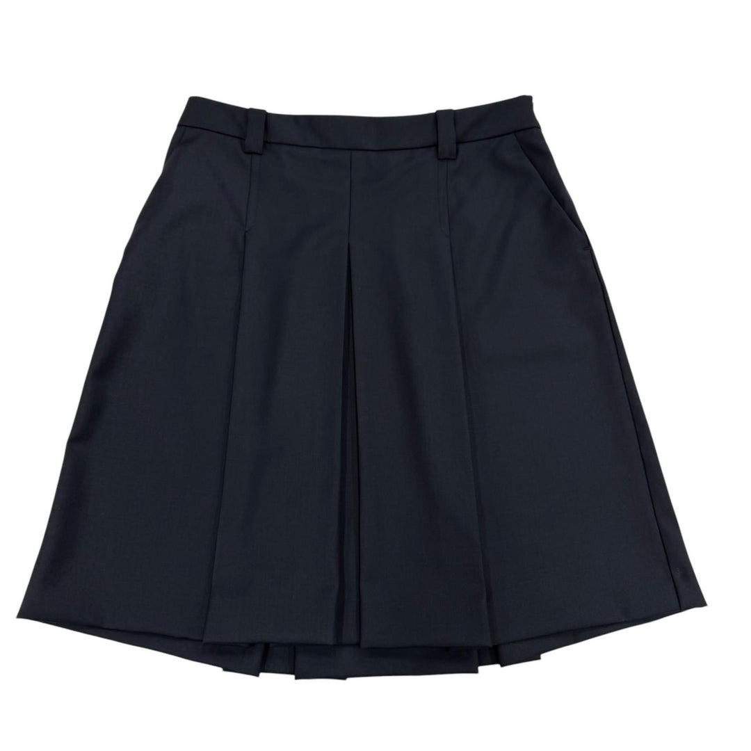 Excellent MIUMIU flare skirt Pleated skirt Dark navy wool Women 40 DNA05I
