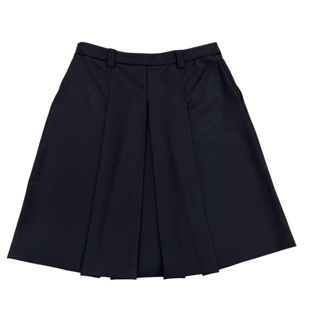 Excellent MIUMIU flare skirt Pleated skirt Dark navy wool Women 40 DNA05I
